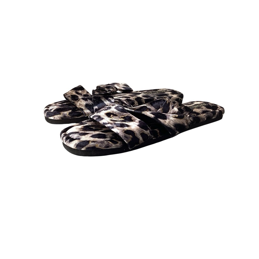 Rachel Zoe women's leopard print velvet slipper slide sandals Sz.10 - Picture 3 of 6
